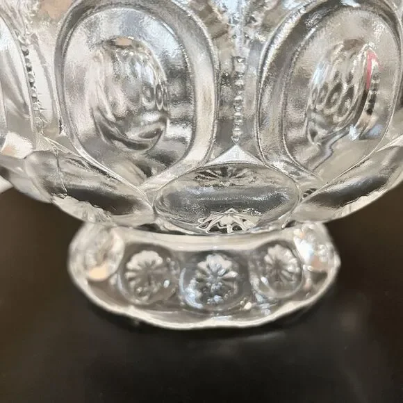 Vintage L.E. Smith Mould Weishar Glass Crystal Moon and Star Ex-Large Short Cand